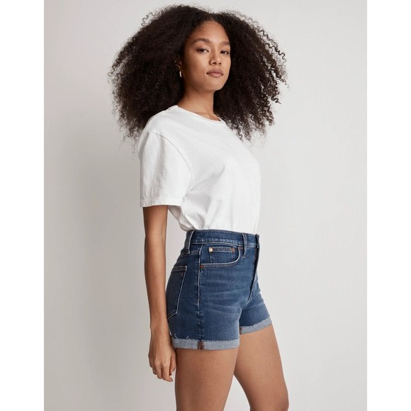 Madewell Pants - Madewell Women High-Rise Denim Shorts Size 28  Onaway Wash Blue Cut Off